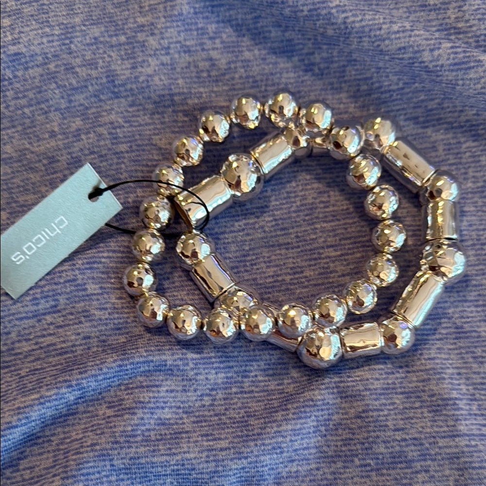 Chico's Silver Beaded Bracelets